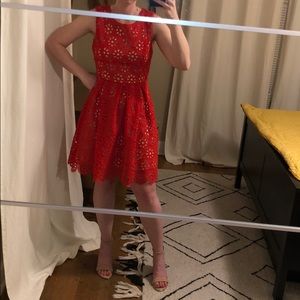 Red A-line dress